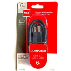 🆕 RCA USB 2.0 A to B Cable Computer /Laptop to Printer, 6 ft
